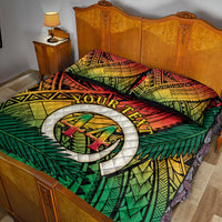 Personalised Vanuatu Yumi 44th Indipendens Dei Quilt Bed Set Vanuatuan Broad Tusk with Polynesian Tribal LT9 - Polynesian Pride