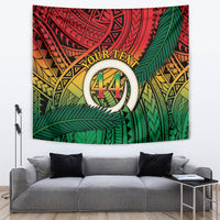 Personalised Vanuatu Yumi 44th Indipendens Dei Tapestry Vanuatuan Broad Tusk with Polynesian Tribal LT9 Reggae - Polynesian Pride