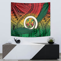 Personalised Vanuatu Yumi 44th Indipendens Dei Tapestry Vanuatuan Broad Tusk with Polynesian Tribal LT9 - Polynesian Pride