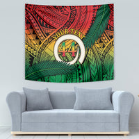 Personalised Vanuatu Yumi 44th Indipendens Dei Tapestry Vanuatuan Broad Tusk with Polynesian Tribal LT9 - Polynesian Pride