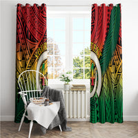 Personalised Vanuatu Yumi 44th Indipendens Dei Window Curtain Vanuatuan Broad Tusk with Polynesian Tribal LT9 - Polynesian Pride