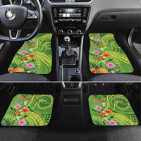 Polynesian Tribal Flower Tattoo Car Mats Special Lime Green Vibe LT9 Set 4pcs Lime Green - Polynesian Pride