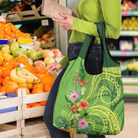 Polynesian Tribal Flower Tattoo Grocery Bag Special Lime Green Vibe LT9 - Polynesian Pride