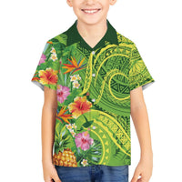 Polynesian Tribal Flower Tattoo Hawaiian Shirt Special Lime Green Vibe LT9 - Polynesian Pride