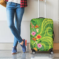 Polynesian Tribal Flower Tattoo Luggage Cover Special Lime Green Vibe