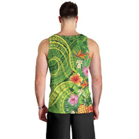 Polynesian Tribal Flower Tattoo Men Tank Top Special Lime Green Vibe LT9 - Polynesian Pride