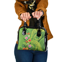 Polynesian Tribal Flower Tattoo Shoulder Handbag Special Lime Green Vibe LT9 One Size Lime Green - Polynesian Pride