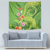 Polynesian Tribal Flower Tattoo Tapestry Special Lime Green Vibe LT9 - Polynesian Pride