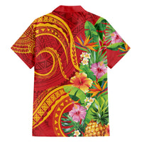 Polynesian Tribal Flower Tattoo Hawaiian Shirt Special Vermilion Vibe LT9 - Polynesian Pride