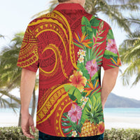 Polynesian Tribal Flower Tattoo Hawaiian Shirt Special Vermilion Vibe LT9 - Polynesian Pride