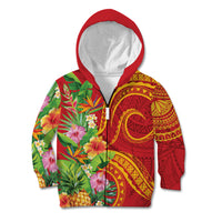 Polynesian Tribal Flower Tattoo Kid Hoodie Special Vermilion Vibe