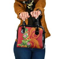 Polynesian Tribal Flower Tattoo Shoulder Handbag Special Vermilion Vibe LT9 One Size Brownish-red - Polynesian Pride