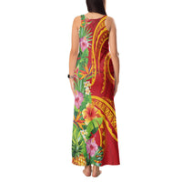 Polynesian Tribal Flower Tattoo Tank Maxi Dress Special Vermilion Vibe LT9 - Polynesian Pride