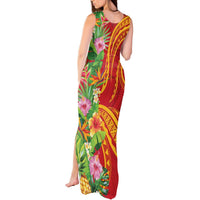 Polynesian Tribal Flower Tattoo Tank Maxi Dress Special Vermilion Vibe LT9 - Polynesian Pride