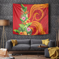 Polynesian Tribal Flower Tattoo Tapestry Special Vermilion Vibe LT9 - Polynesian Pride
