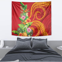 Polynesian Tribal Flower Tattoo Tapestry Special Vermilion Vibe LT9 - Polynesian Pride