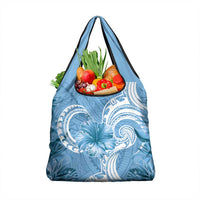 Polynesian Hibiscus Flower Tribal Grocery Bag Blue Color LT9 1-pack One Size Blue - Polynesian Pride