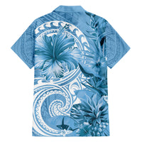 Polynesian Hibiscus Flower Tribal Hawaiian Shirt Blue Color LT9 - Polynesian Pride