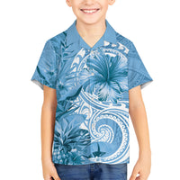 Polynesian Hibiscus Flower Tribal Hawaiian Shirt Blue Color LT9 - Polynesian Pride