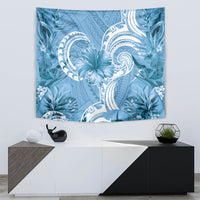 Polynesian Hibiscus Flower Tribal Tapestry Blue Color LT9 - Polynesian Pride