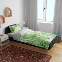 Polynesian Hibiscus Flower Tribal Bedding Set Lime Green Color LT9 - Polynesian Pride