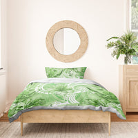 Polynesian Hibiscus Flower Tribal Bedding Set Lime Green Color LT9 - Polynesian Pride