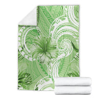 Polynesian Hibiscus Flower Tribal Blanket Lime Green Color LT9 - Polynesian Pride