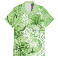 Polynesian Hibiscus Flower Tribal Hawaiian Shirt Lime Green Color LT9 Lime Green - Polynesian Pride