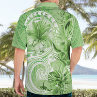 Polynesian Hibiscus Flower Tribal Hawaiian Shirt Lime Green Color LT9 - Polynesian Pride