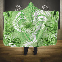 Polynesian Hibiscus Flower Tribal Hooded Blanket Lime Green Color LT9 One Size Lime Green - Polynesian Pride