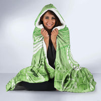 Polynesian Hibiscus Flower Tribal Hooded Blanket Lime Green Color LT9 - Polynesian Pride