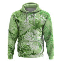 Polynesian Hibiscus Flower Tribal Hoodie Lime Green Color LT9 Pullover Hoodie Lime Green - Polynesian Pride