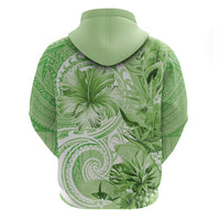 Polynesian Hibiscus Flower Tribal Hoodie Lime Green Color LT9 - Polynesian Pride