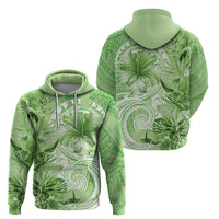 Polynesian Hibiscus Flower Tribal Hoodie Lime Green Color LT9 - Polynesian Pride