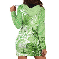 Polynesian Hibiscus Flower Tribal Hoodie Dress Lime Green Color LT9 - Polynesian Pride