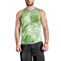 Polynesian Hibiscus Flower Tribal Men Tank Top Lime Green Color LT9 - Polynesian Pride