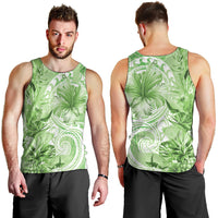 Polynesian Hibiscus Flower Tribal Men Tank Top Lime Green Color LT9 - Polynesian Pride