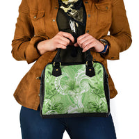 Polynesian Hibiscus Flower Tribal Shoulder Handbag Lime Green Color LT9 - Polynesian Pride