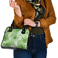 Polynesian Hibiscus Flower Tribal Shoulder Handbag Lime Green Color LT9 - Polynesian Pride