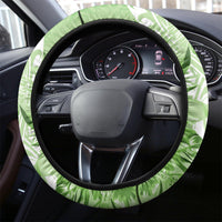 Polynesian Hibiscus Flower Tribal Steering Wheel Cover Lime Green Color LT9 - Polynesian Pride