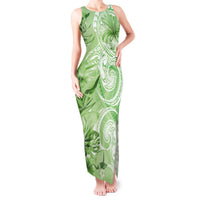 Polynesian Hibiscus Flower Tribal Tank Maxi Dress Lime Green Color LT9 Women Lime Green - Polynesian Pride