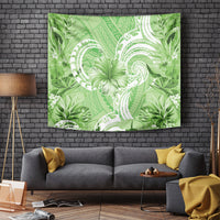 Polynesian Hibiscus Flower Tribal Tapestry Lime Green Color LT9 - Polynesian Pride