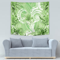 Polynesian Hibiscus Flower Tribal Tapestry Lime Green Color LT9 - Polynesian Pride
