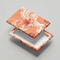 Polynesian Hibiscus Flower Tribal Canvas Wall Art Peach Color LT9 - Polynesian Pride