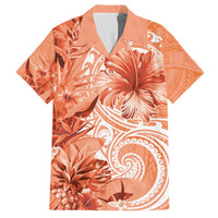 Polynesian Hibiscus Flower Tribal Hawaiian Shirt Peach Color LT9 Peach - Polynesian Pride