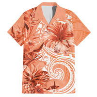 Polynesian Hibiscus Flower Tribal Hawaiian Shirt Peach Color LT9 Peach - Polynesian Pride