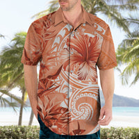 Polynesian Hibiscus Flower Tribal Hawaiian Shirt Peach Color LT9 - Polynesian Pride