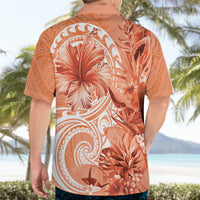 Polynesian Hibiscus Flower Tribal Hawaiian Shirt Peach Color LT9 - Polynesian Pride