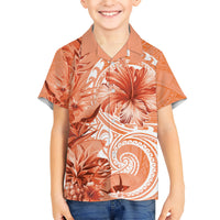 Polynesian Hibiscus Flower Tribal Hawaiian Shirt Peach Color LT9 - Polynesian Pride