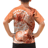 Polynesian Hibiscus Flower Tribal Hawaiian Shirt Peach Color LT9 - Polynesian Pride